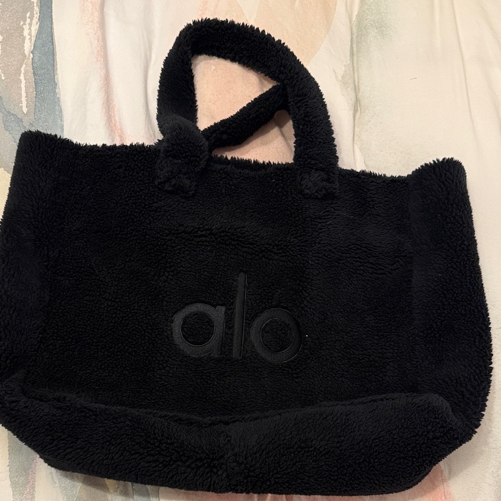 ALO Yoga Black Sherpa Tote Bag